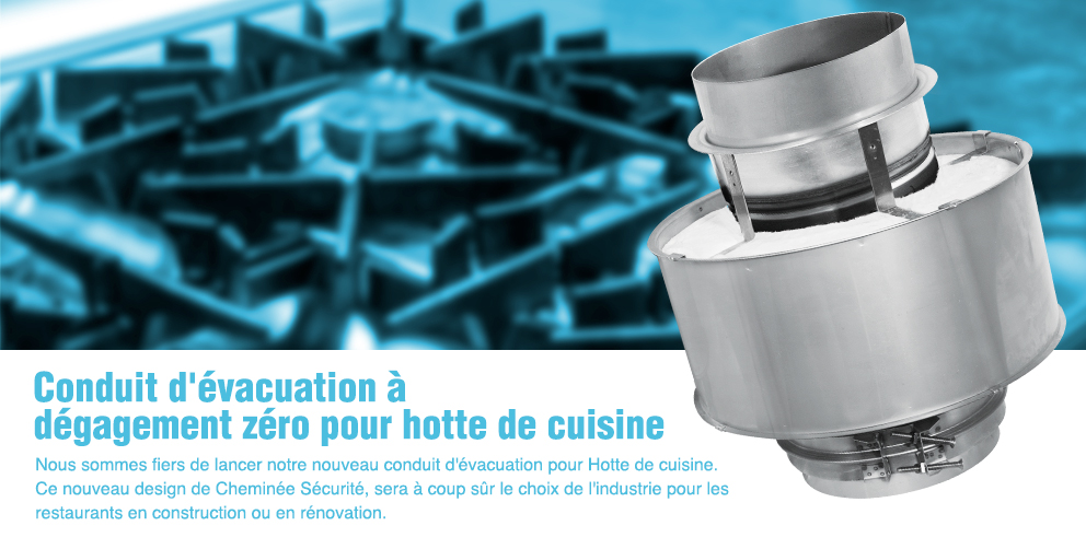 Nouveau conduit d'évacuation à dégagement zéro pour hotte de cuisine